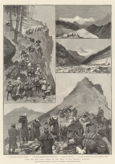 Con la fuerza de campo Niti en el camino a la frontera tibetana de Amedee Forestier